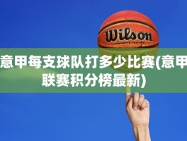 意甲每支球队打多少比赛(意甲联赛积分榜最新)