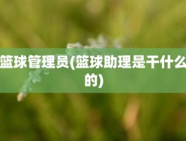 篮球管理员(篮球助理是干什么的)