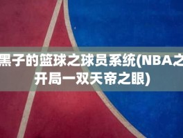 黑子的篮球之球员系统(NBA之开局一双天帝之眼)