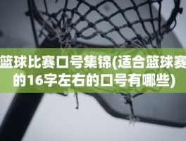 篮球比赛口号集锦(适合篮球赛的16字左右的口号有哪些)