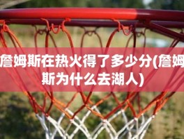 詹姆斯在热火得了多少分(詹姆斯为什么去湖人)