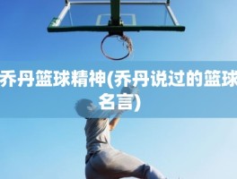 乔丹篮球精神(乔丹说过的篮球名言)