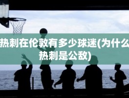 热刺在伦敦有多少球迷(为什么热刺是公敌)