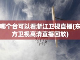 哪个台可以看浙江卫视直播(东方卫视高清直播回放)