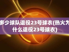 多少球队退役23号球衣(热火为什么退役23号球衣)