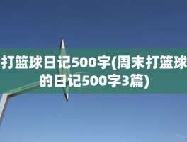 打篮球日记500字(周末打篮球的日记500字3篇)