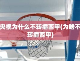 央视为什么不转播西甲(为啥不转播西甲)