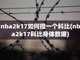 nba2k17如何捏一个科比(nba2k17科比身体数据)