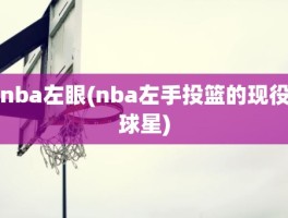 nba左眼(nba左手投篮的现役球星)