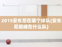 2015安东尼在哪个球队(安东尼巅峰在什么队)