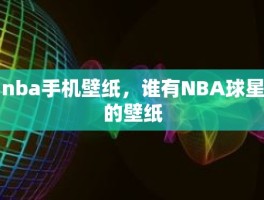 nba手机壁纸，谁有NBA球星的壁纸