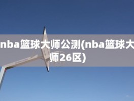 nba篮球大师公测(nba篮球大师26区)