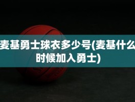 麦基勇士球衣多少号(麦基什么时候加入勇士)