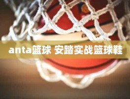 anta篮球 安踏实战篮球鞋