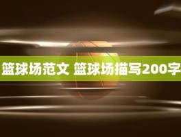 篮球场范文 篮球场描写200字