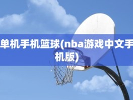 单机手机篮球(nba游戏中文手机版)