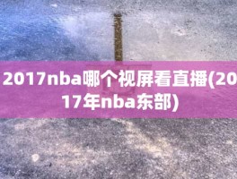 2017nba哪个视屏看直播(2017年nba东部)