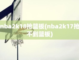 nba2k18抢篮板(nba2k17抢不到篮板)