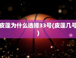 皮蓬为什么选择33号(皮蓬几号)
