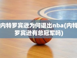 内特罗宾逊为何退出nba(内特罗宾逊有总冠军吗)