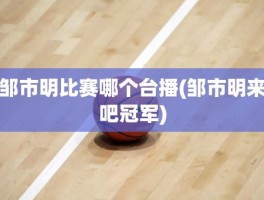 邹市明比赛哪个台播(邹市明来吧冠军)