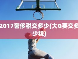 2017奢侈税交多少(大G要交多少税)
