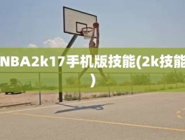NBA2k17手机版技能(2k技能)
