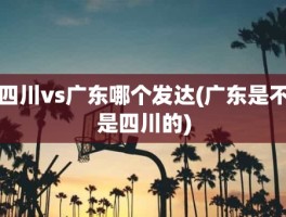 四川vs广东哪个发达(广东是不是四川的)