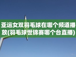 亚运女双羽毛球在哪个频道播放(羽毛球世锦赛哪个台直播)
