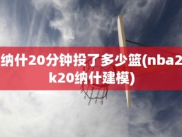 纳什20分钟投了多少篮(nba2k20纳什建模)