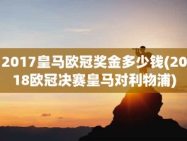 2017皇马欧冠奖金多少钱(2018欧冠决赛皇马对利物浦)