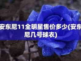 安东尼11全明星售价多少(安东尼几号球衣)