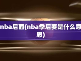 nba后面(nba季后赛是什么意思)