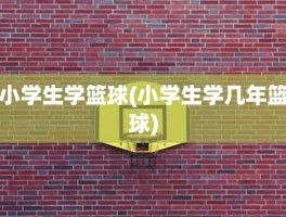 小学生学篮球(小学生学几年篮球)