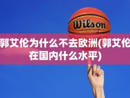 郭艾伦为什么不去欧洲(郭艾伦在国内什么水平)