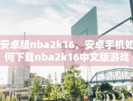 安卓版nba2k16，安卓手机如何下载nba2k16中文版游戏