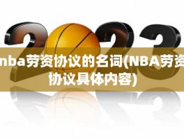 nba劳资协议的名词(NBA劳资协议具体内容)