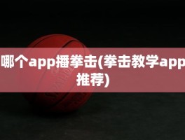 哪个app播拳击(拳击教学app推荐)