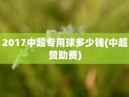 2017中超专用球多少钱(中超赞助费)