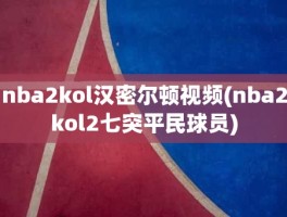 nba2kol汉密尔顿视频(nba2kol2七突平民球员)