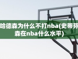 哈德森为什么不打nba(史蒂芬森在nba什么水平)