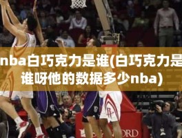 nba白巧克力是谁(白巧克力是谁呀他的数据多少nba)