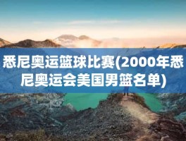 悉尼奥运篮球比赛(2000年悉尼奥运会美国男篮名单)