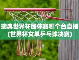 瑞典世界杯团体赛哪个台直播(世界杯女单乒乓球决赛)