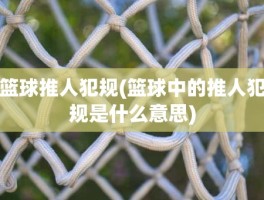 篮球推人犯规(篮球中的推人犯规是什么意思)