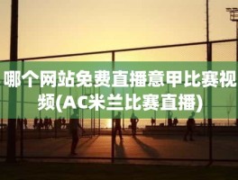 哪个网站免费直播意甲比赛视频(AC米兰比赛直播)