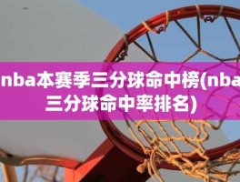 nba本赛季三分球命中榜(nba三分球命中率排名)