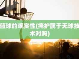 篮球的观赏性(掩护属于无球技术对吗)