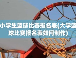 小学生篮球比赛报名表(大学篮球比赛报名表如何制作)