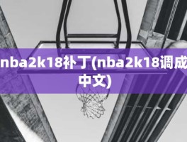 nba2k18补丁(nba2k18调成中文)